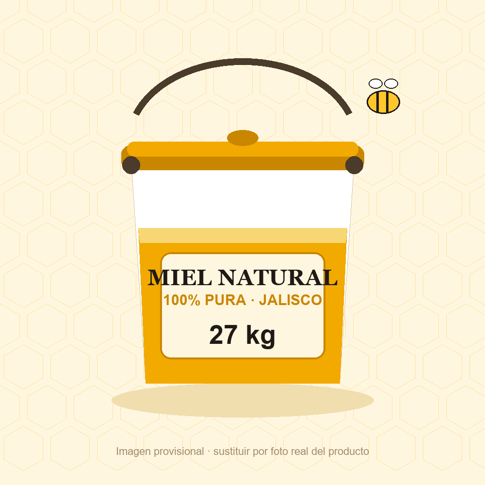 Cubeta de miel natural de 27 kg – Mieles Pasabi